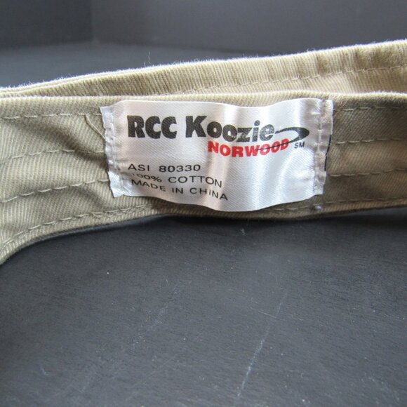 COX Embroidered Logo Men's Beige Adjustable Strap Back RCC Koozie Visor - Picture 5 of 6